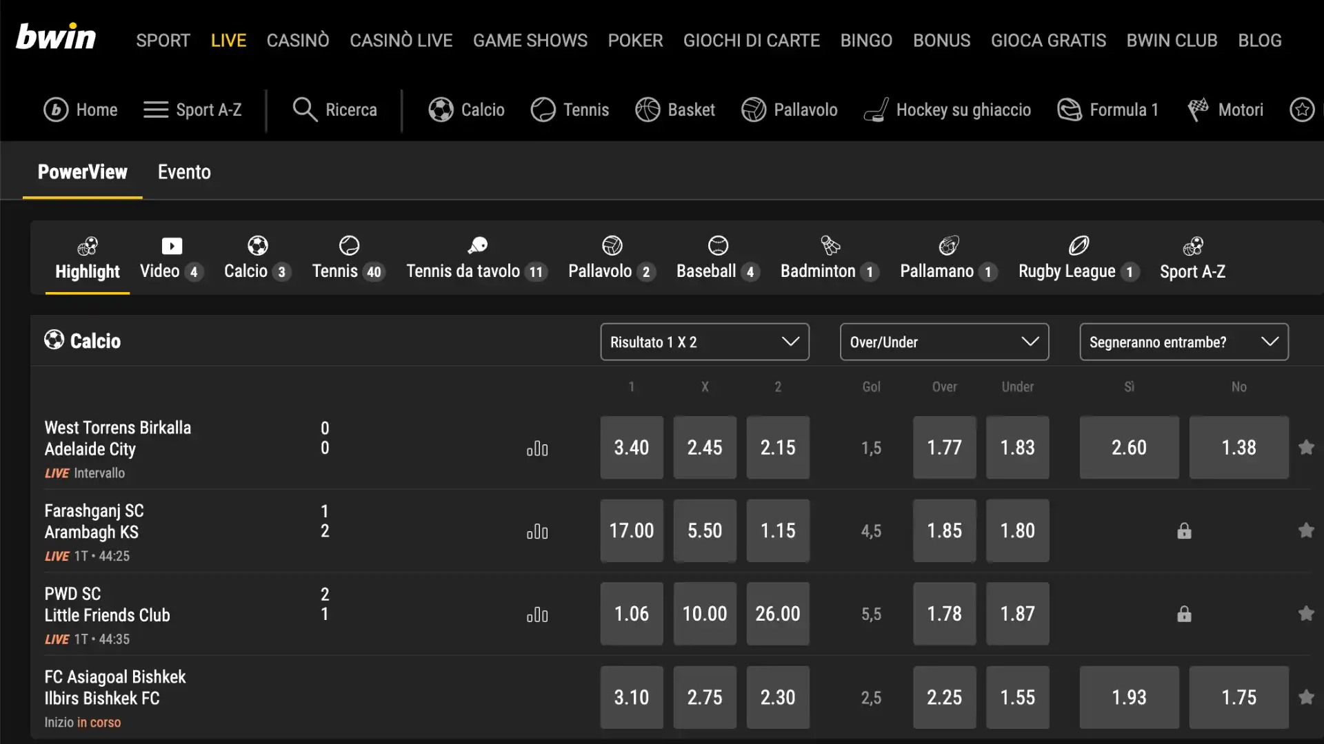 Bwin 4 Consiglio scommettere su Bwin